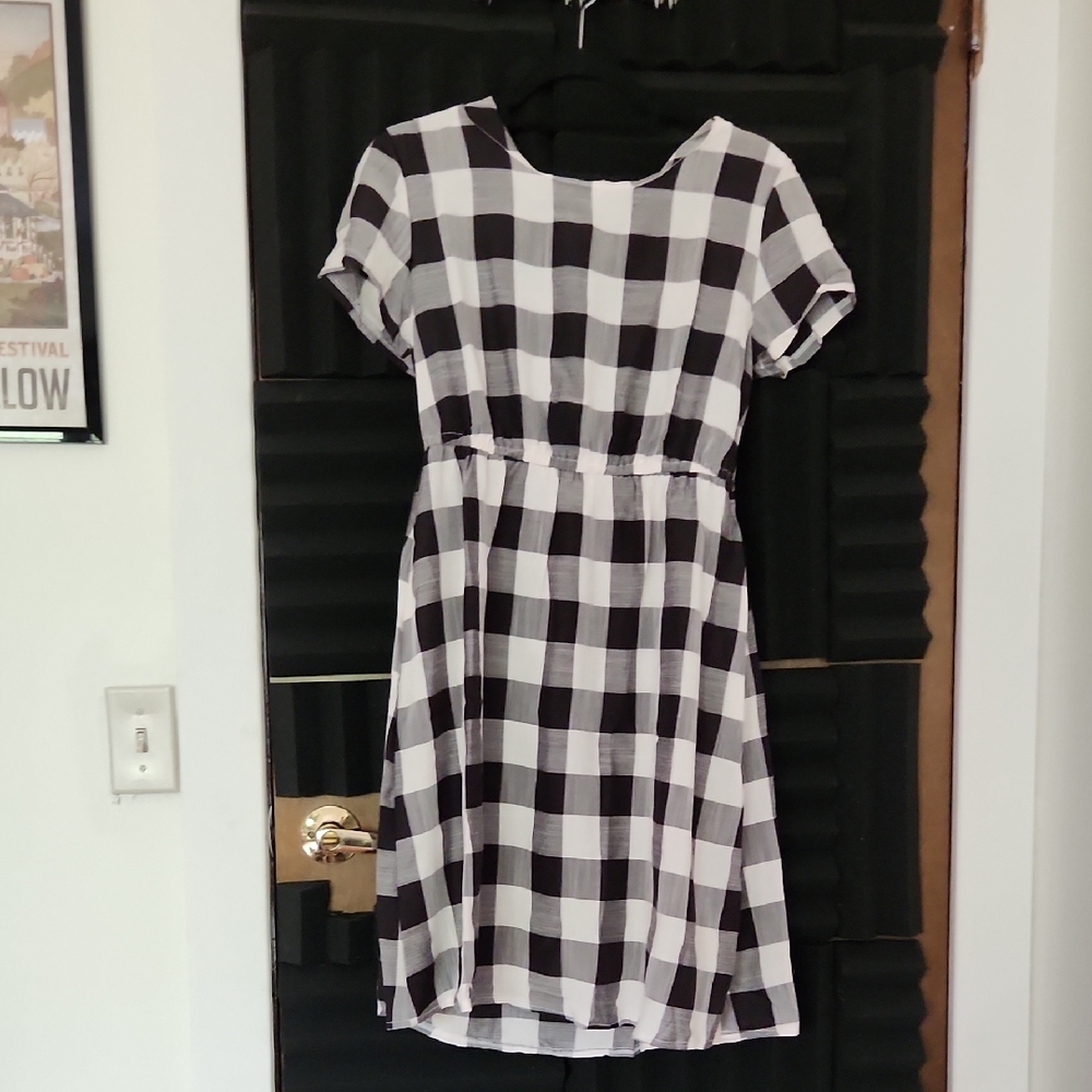 Classic Black and White Checkered/Plaid Dress